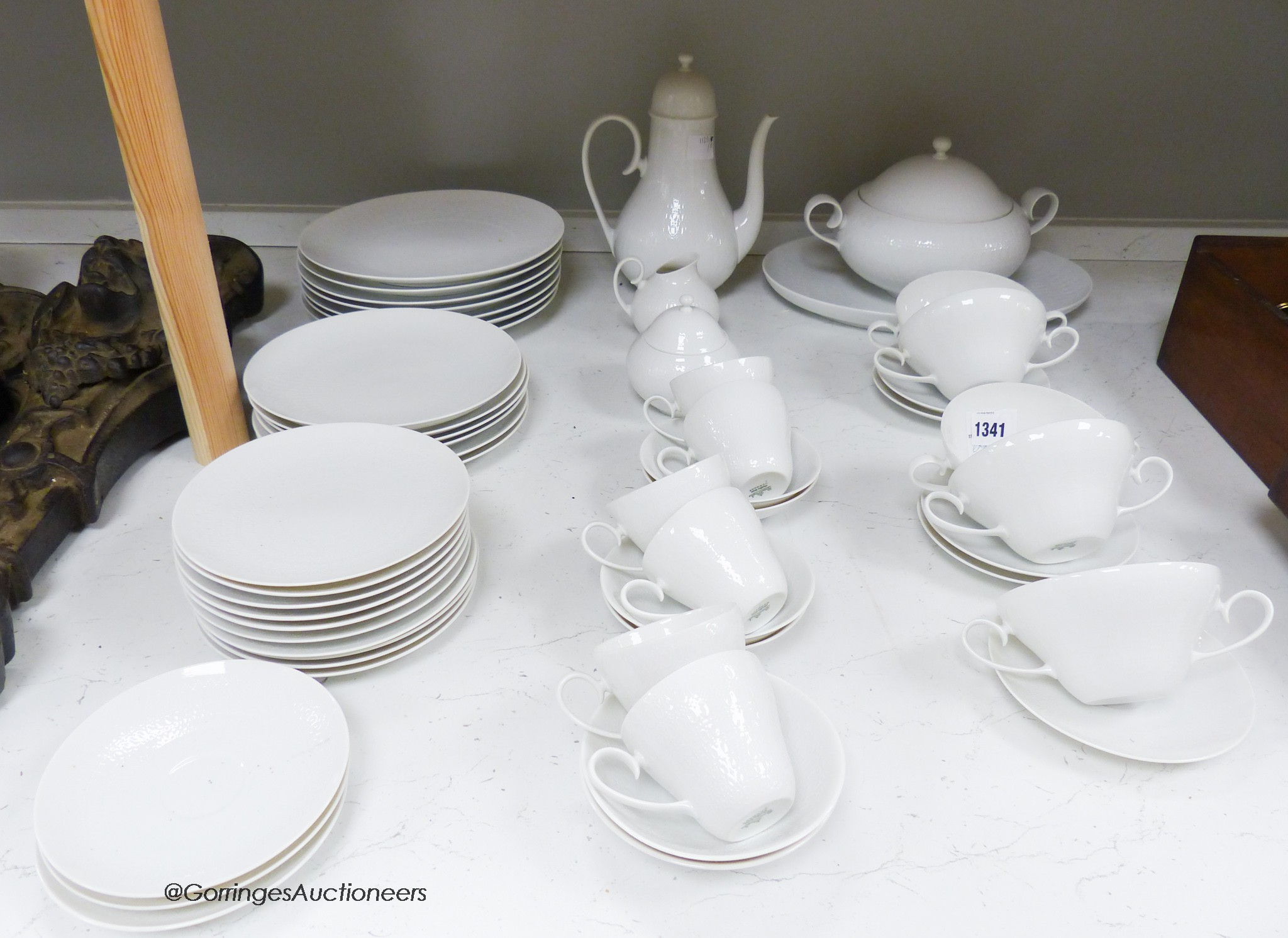 A Rosenthal studio-line relief moulded porcelain dinner and coffee service (52)